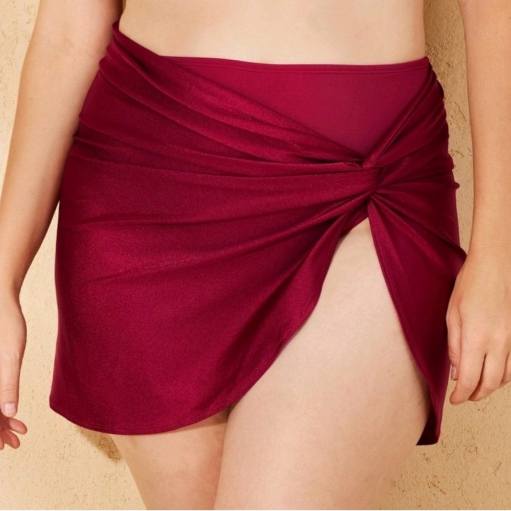 Shade & Shore Deep Red Swim Sarong